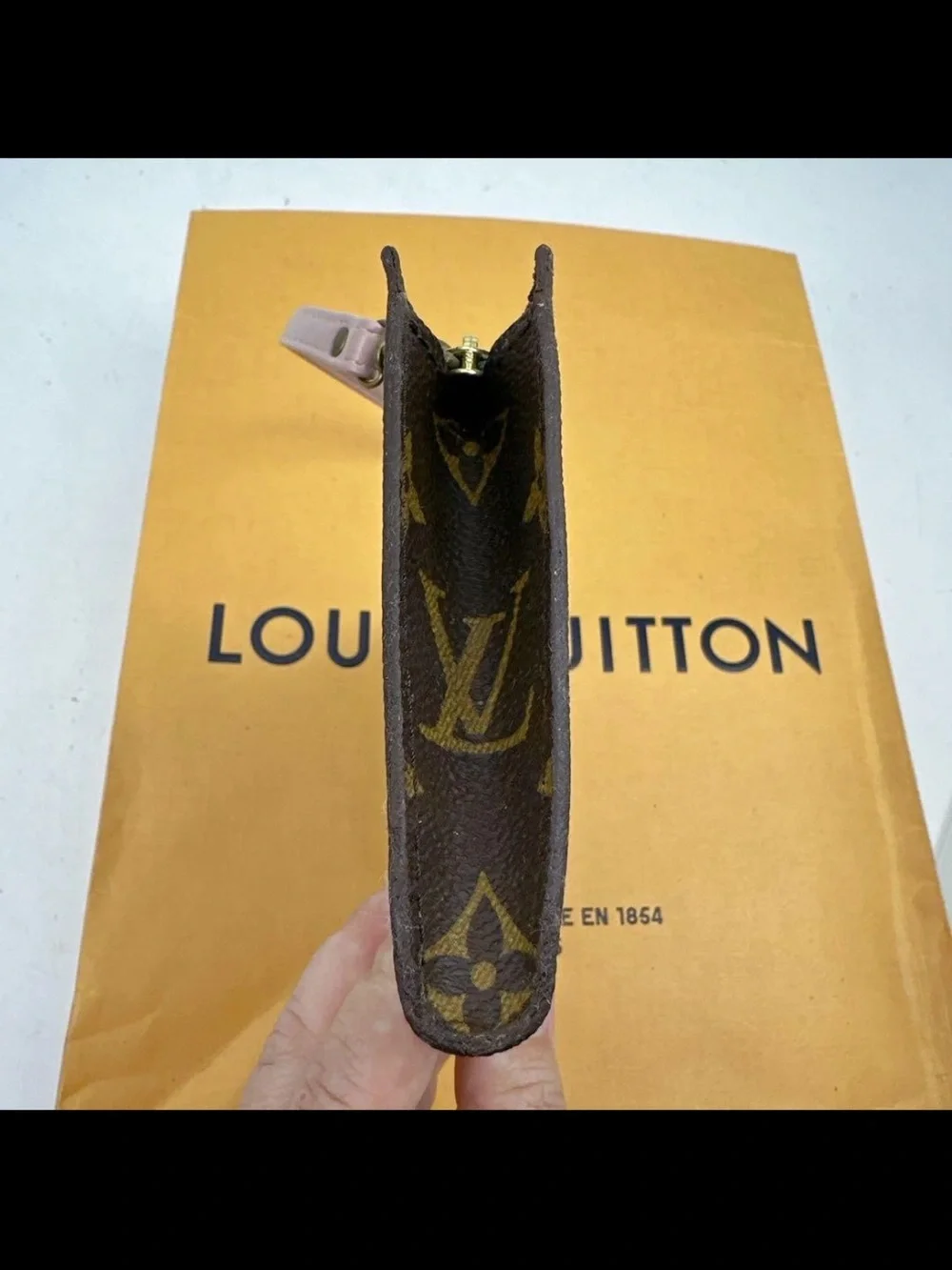 Louis Vuitton Monogram Mini Pochette in Brown with Natural Strap